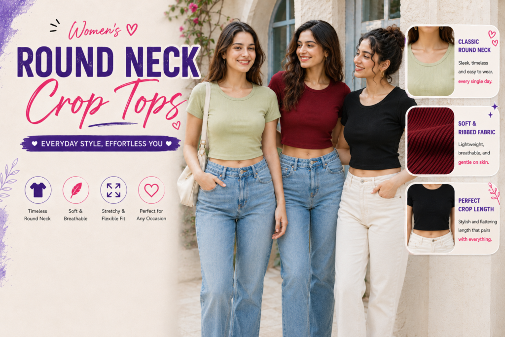 Women's Round-neck Crop Tops